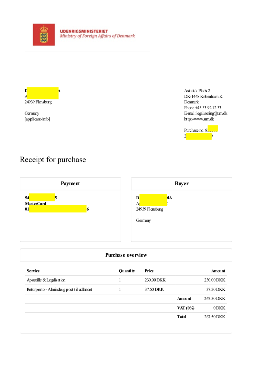 receipt quittung